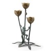 SPI Home Frog and Flower Trio Candleholder – Nature-Inspired Aluminum Accent with Whimsical Garden Charm - 2 of 4