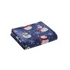 Kate Aurora "Bundled Up" Ultra Soft & Plush Christmas Navy Snowman Accent Throw Blanket - 50" x 60" - 2 of 3