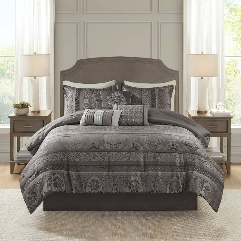 7pc Mirage Polyester Jacquard Comforter Bedding Set, 5 of 16