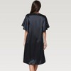 Anna-Kaci Lounge Women's Satin Midi Dress with V-Neckline and Flutter Sleeves for a Relaxed Elegant Fit - Small, Black - 4 of 4