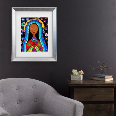 Colorful Floral Portrait in Silver Matted Frame