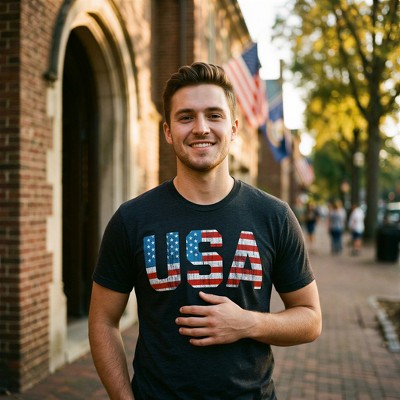 Мужские футболки Crazy Dog T-Shirts, Inc. Mens Vintage USA T Shirt Awesome Fourth Of July Graphic Tee for Men - Crazy Dog Men's T Shirt For Fourth Of July Black XL — фото 4