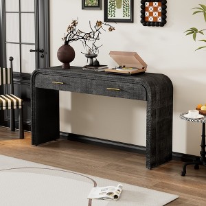 KTMBDW 59-Inch Retro Console Table, Narrow Sofa Table Behind The Couch, Farmhouse Console Table with 2 Drawers for Living Room, Entryway - 1 of 4