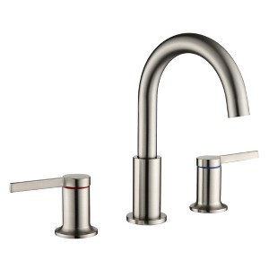 CLIHOME 8 in. Widespread Double-Handle Bathroom Sink Faucet With 360° Rotatable Spout - 1 of 4