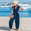 Women's Breezy Navy Jumpsuit for Beach Getaways - Cupshe - 4 of 4