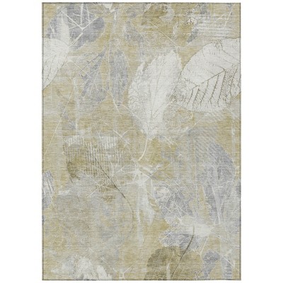 HomeRoots 3' X 5' Beige And Ivory Floral Washable Indoor Outdoor Area Rug