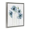 Stupell Industries Modern Poppy Blooms Blue Abstract Floating Frame Canvas Art - 2 of 4