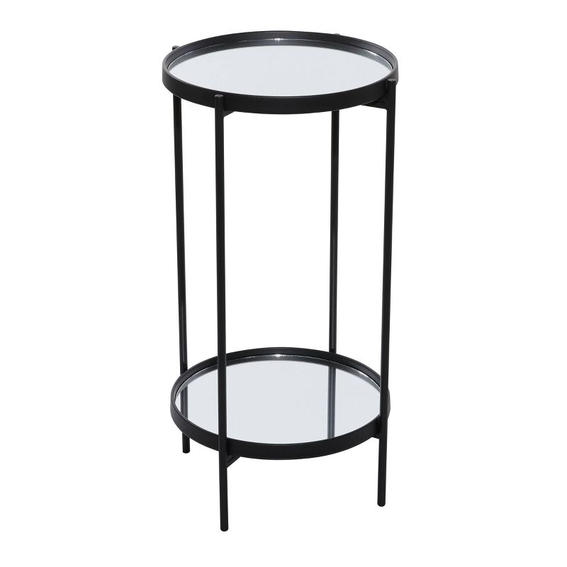 Contemporary Metal Mirrored Accent Table Dark Black - Olivia &#38; May, 4 of 6