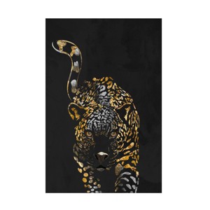 Canvas Wall Art - Sarah Manovski  'Black gold jaguar' Wall Art for Living Room, Bedroom, or Office Décor by Trademark Fine Art - 1 of 4