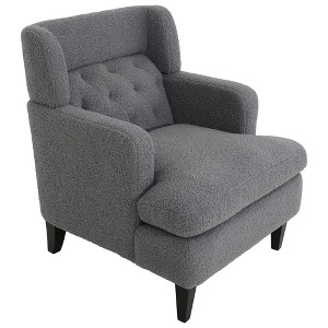 CAVINAS 18.9" Teddy Upholstered Accent Chair with Tufted Back&Tapered Legs,400lbs Max,Modern Sofa Chair for Living Room,Elegant Lounge Chair - 1 of 4