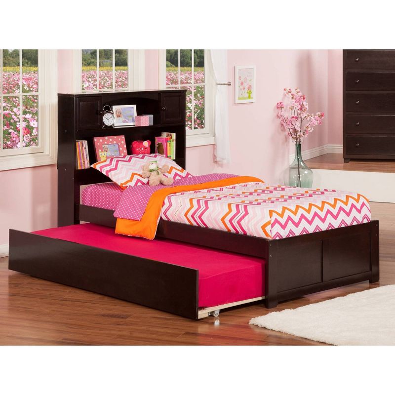 Newport Bed with Twin Urban Trundle Bed Flat Panel Footboard - AFI, 5 of 10