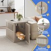 FONTOI Dog House Medium Size Resin Dog Kennel Furniture Weatherproof End Table for Indoor Living Spaces Outdoor Patios, Brown, 29.65"*21.34"*25.28" - 4 of 4