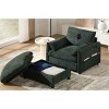 Single Chaise Lounge Sofa with Storage Ottoman, Sofa with Charging Port and Side Pockets, Chenille Fabric Sofa with Cushion-Coolbibila - 3 of 4