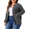 Agnes Orinda Women's Plus Size Classic Long Sleeve with Pockets Knit Lightweight Casual Cardigans - 2 of 4