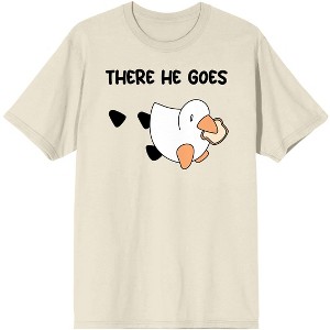 Honk Honk Am Meme Duck With Bread There He Goes Unisex Natural Graphic Tee - 1 of 3