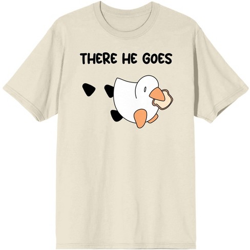 Honk Honk Am Meme Duck With Bread There He Goes Unisex Natural Graphic Tee - image 1 of 3