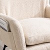Modern Rocking Chair with High Backrest,Teddy Material Comfort Arm Rocker, Lounge Armchair for Living Room - 4 of 4