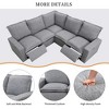 89.7" Linen Upholstery L-Shaped Power Recliner Sectional Sofa with USB Ports for Living Room, Bedroom, Theater Room - 2 of 4
