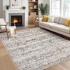 Area Rug, Washable Rug - Gray Vintage Traditional Low Pile Accent Carpet, Boho Distressed Non-Slip for Living Room, Bedroom - 2 of 4