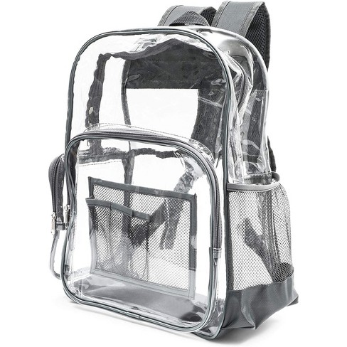 Juvale Clear Backpack Stadium Approved, See Through Bag For Sports, Concert  & Festival Events, Gray Trim, 6x12.5x17.5 In : Target