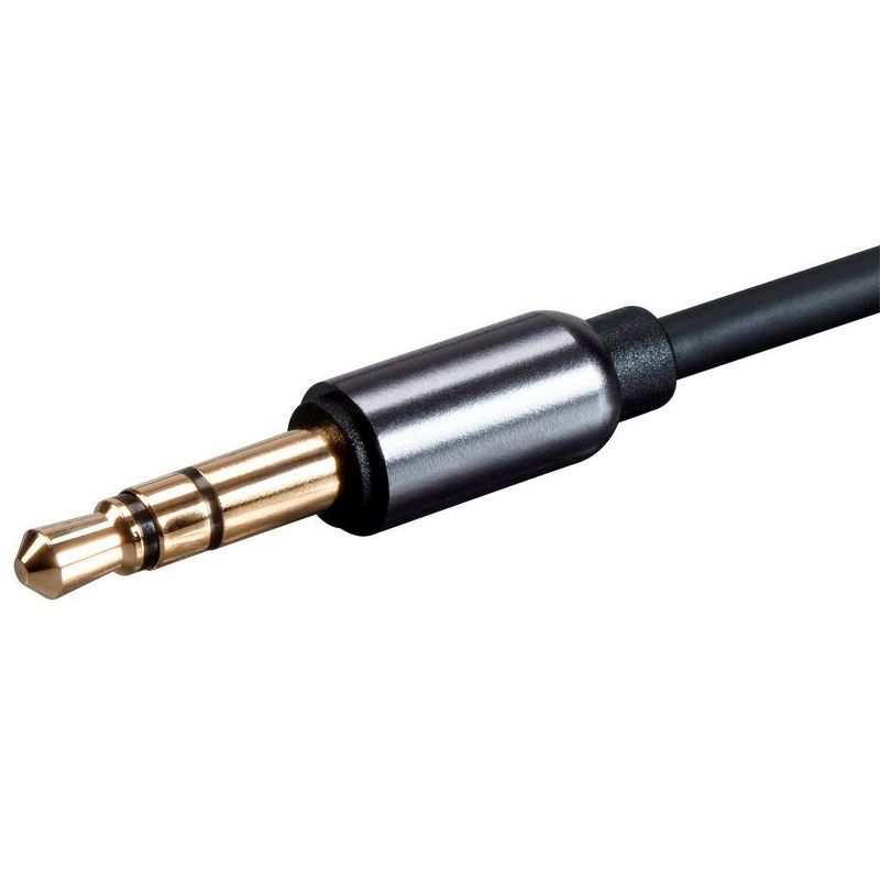 Monoprice Audio Cable - 1 Feet - Black | Auxiliary 3.5mm TRS Audio Cable, Slim Design Durable Gold Plated - Onyx Series, 4 of 6