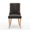 GDFStudio Velina Mid-Century Modern Rubberwood Snow Velvet Upholstered Dining Chairs (Set of 2) - 4 of 4