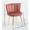 Okak Modern Accent Chair, with Iron Tube Golden Color Legs, Velvet and Comfortable Backrest, Set of 2 - 3 of 4