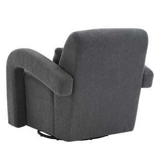 NicBex Couches for Living Room 30.7" Single Swivel Sofa Chair Cozy Armchair Teddy Fabric Upholstered Lounge Chair with Curved Arms for Apartment - 1 of 4
