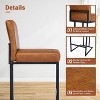 24" Bar Stools Set of 2, Counter Height Bar Stools with Back, Modern PU Leather Barstools, Upholstered Bar Chair with Black Metal Frame Footrest - 4 of 4