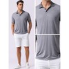 INSPIRE CHIC Men's Stretch Athletic Workout Short Sleeved Golf Heathered Polo Shirt - 4 of 4