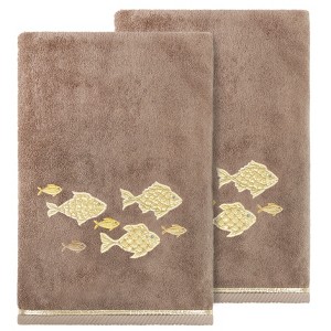 Linum Home Textiles 100% Turkish Cotton FIGI Embellished Towel Set - 1 of 4
