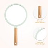 Unique Bargains Handheld Portable Wood Handle Vanity Cosmetic Makeup Mirror 1 Pc - 3 of 4