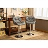 SKRAN Set of 2 Diamond Tufted Swivel Seat Stool, Contemporary Adjustable Height Hydraulic Bar Stools, Faux Leather for Kitchen, Home Bar - 2 of 4