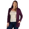 24seven Comfort Apparel Open Front Lightweight Hooded Plus Size Cardigan - 2 of 4