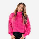 Women's Chunky Knit Turtleneck Long Sleeve Sweater - Cupshe