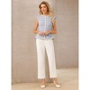 INSPIRE CHIC Women's Elegant Tweed Crew Neck Cap Sleeve Business Office Peplum Blouse - 2 of 4