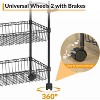 3 Tier Rolling Storage Cart - Utility Trolley with Wire Storage Shelving, Kitchen Cart On Wheels (23.6"×13.8"×31.5") for Bathroom Laundry - 2 of 4