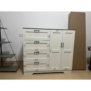 Acekool 2-Door Wardrobe Dresser – Closet Armoire with 4 Drawers & Hanging Rod - 1 of 1