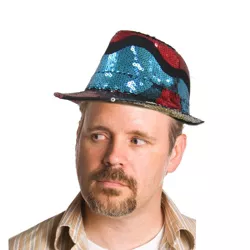 Dress Up America Tri-Color Sequin Hat Fedora for Adults