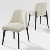 Lirago Black Armless Dining Chairs with Upholstered Fabric and Wood Legs 2PC Set - 2 of 4
