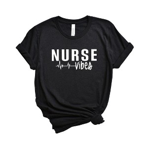 Simply Sage Market Women's Nurse Vibes Heartbeat Short Sleeve Graphic Tee - 1 of 3