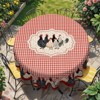 Farmhouse Tablecloth, Farm Country Rooster Plaid Rectangle Table Clothes for Dining Room, Party, Weddin Home Decor - 4 of 4