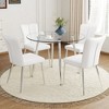 Nicbex Dining Table Set for 4 Kitchen Table Modern Luxurious Round Tempered Glass Dining Table Set with 4 Dining Chair - 3 of 4