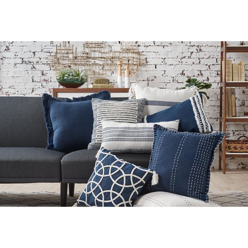 C&F Home 18" x 18" Lily Navy Geometric Throw Pillow, 4 of 6