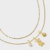 14K Gold Dipped "Faith" with Cubic Zirconia and Pearl Multi-Strand Pendant Necklace - Gold - 4 of 4