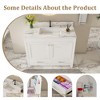 43" Bathroom Vanity with Sintered Stone Carrara White Top, Solid Wood Frame, Ceramic Sink, Storage Cabinet with Drawer ( Single Faucet Hole) - 3 of 4