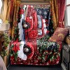 Rustic Christmas Red Truck Flannel Fleece Blanket, Festive RV Decorative Nap Throw, All Season Cozy Throw for Home. - 4 of 4