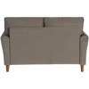 Dunleith Modern Contemporary Velvet Tufted Loveseat in Brown and Walnut - Lexicon - 4 of 4