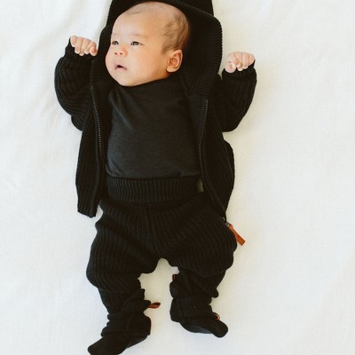 Image of Goumi Organic Cotton Knit Pants - Shadow 0-3m