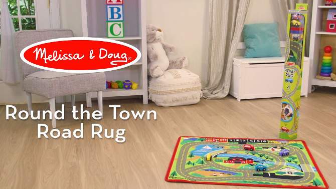 Melissa &#38; Doug Round the Town Road Rug, 2 of 13, play video